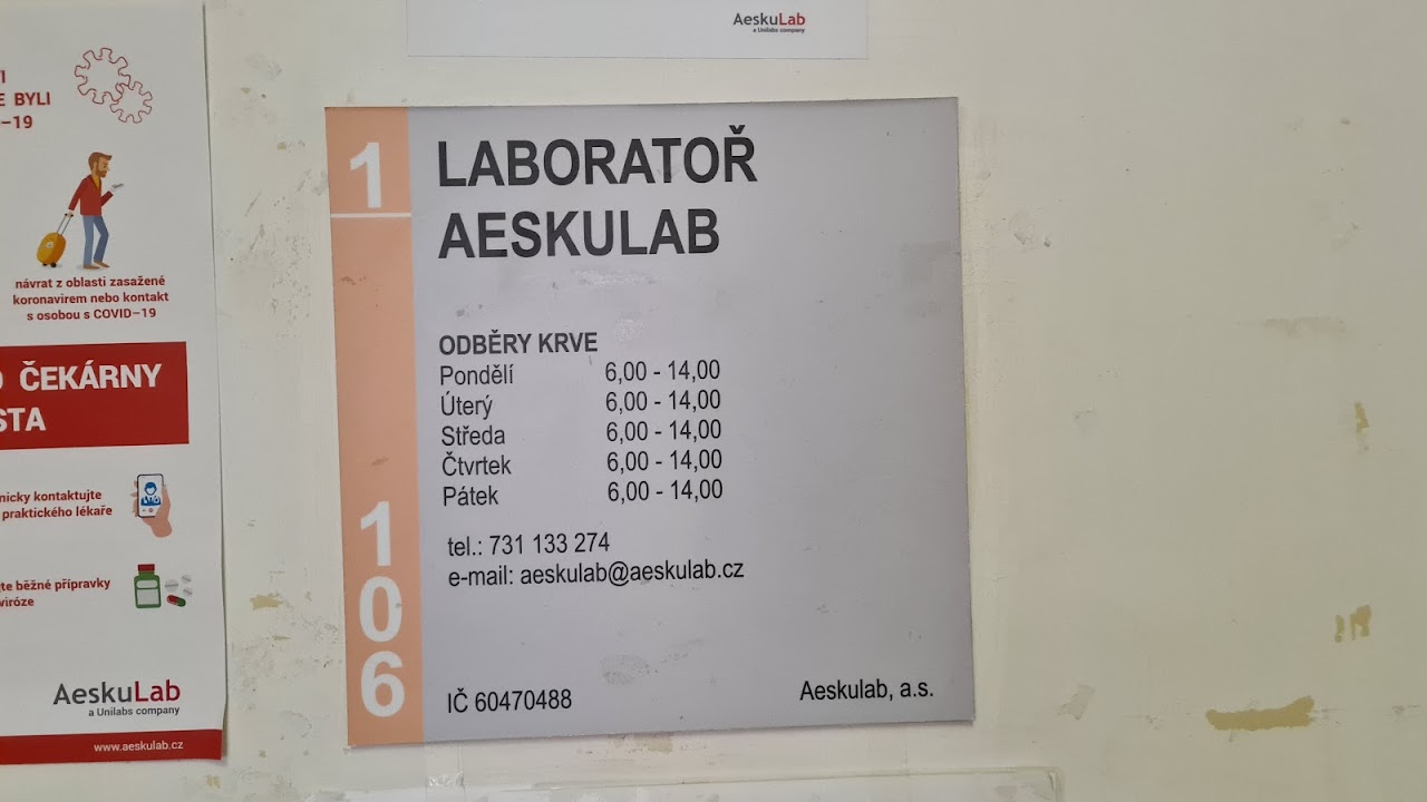 Photo of AeskuLab Praha 6 COVID Testing at Pod Marjánkou, 169 00 Praha 6, Czechia